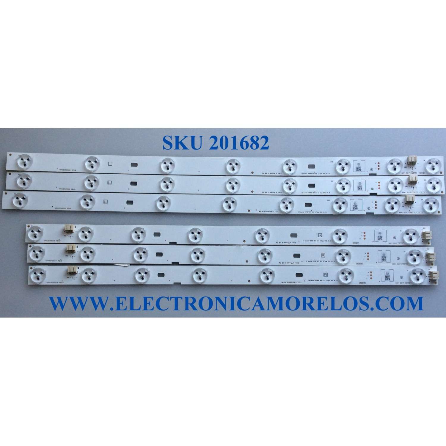KIT DE LED´S PARA TV (6 PIEZAS) / PHILIPS LG INNOTEK 46"NDF REV0.0 R TYPE / LG INNOTEK 46"NDF REV0.0 L TYPE / UDULEDOGS019 REV.B / UDULEDOGS020 REV.B / PANEL U3GQ0XH / MODELO 46PFL3608/F7